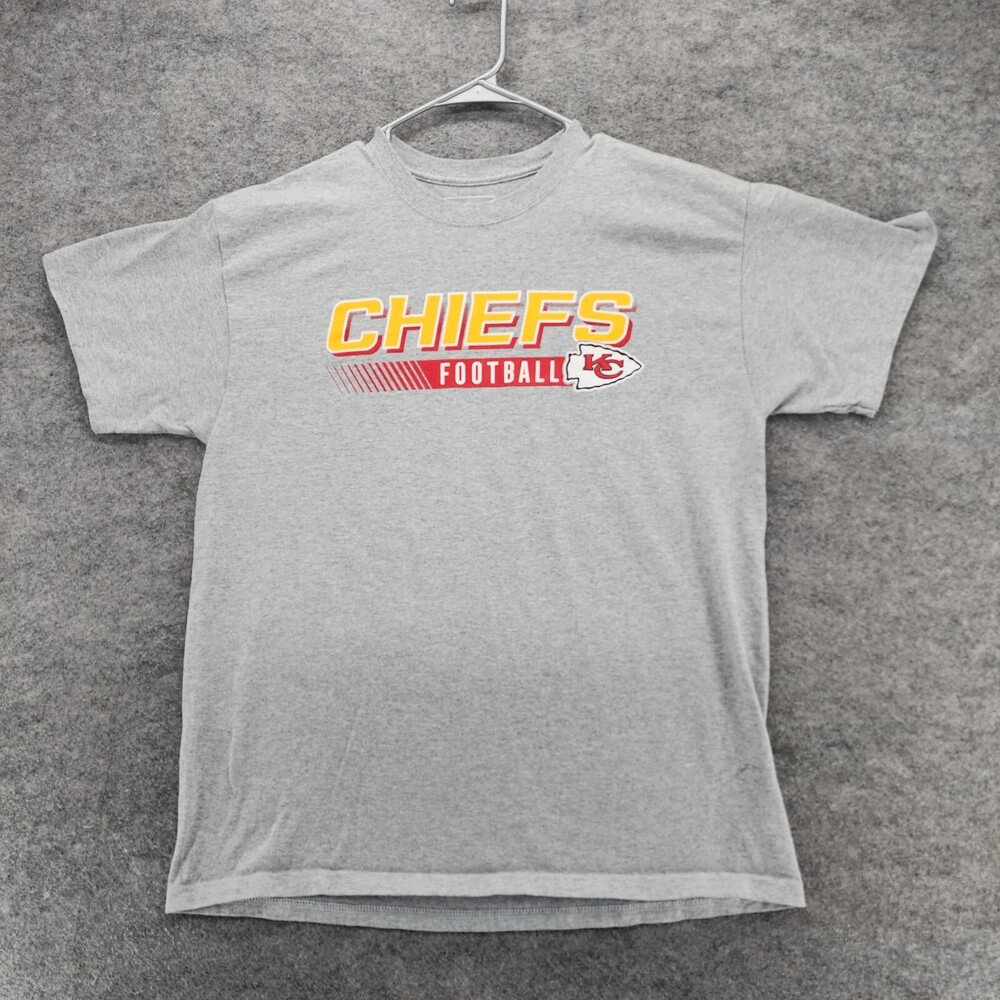Kansas City Chiefs Shirt Mens Large Short Sleeve Gray NFL Football